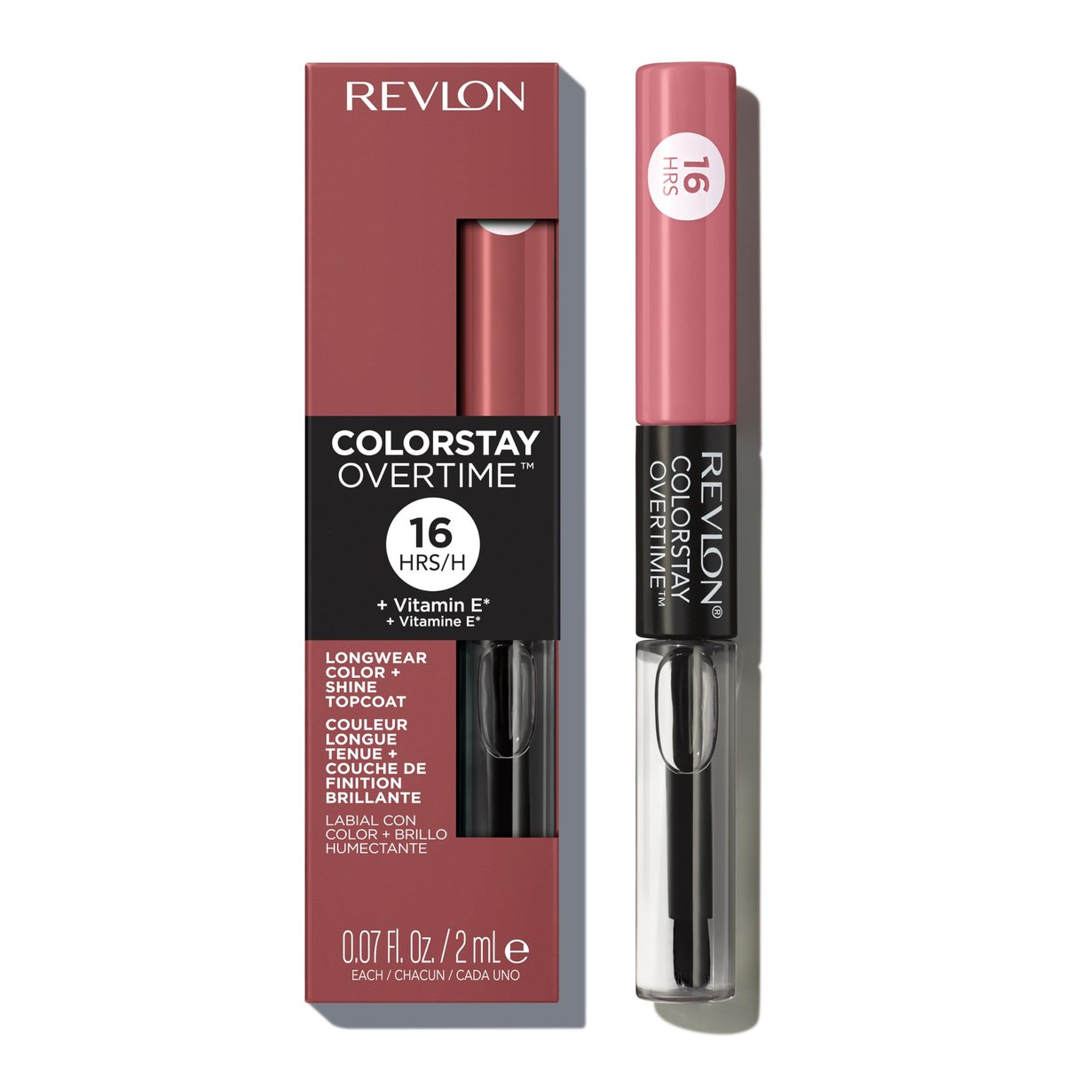 Revlon ColorStay Overtime Lipcolor with Clear Lip Gloss - 550 Blush Hour, 0.07 Fl Oz - Long-Lasting Liquid Lipstick - görsel 3