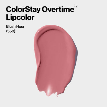 Revlon ColorStay Overtime Lipcolor with Clear Lip Gloss - 550 Blush Hour, 0.07 Fl Oz - Long-Lasting Liquid Lipstick