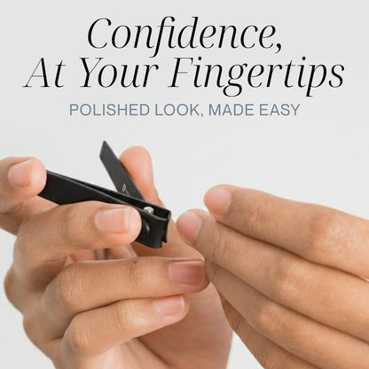 Tweezer Guru Nail Clippers - 2 Pack Professional Stainless Steel Toe & Finger Nail Clipper Set for Men, Women and Kids - Curved Edge, Matte Black