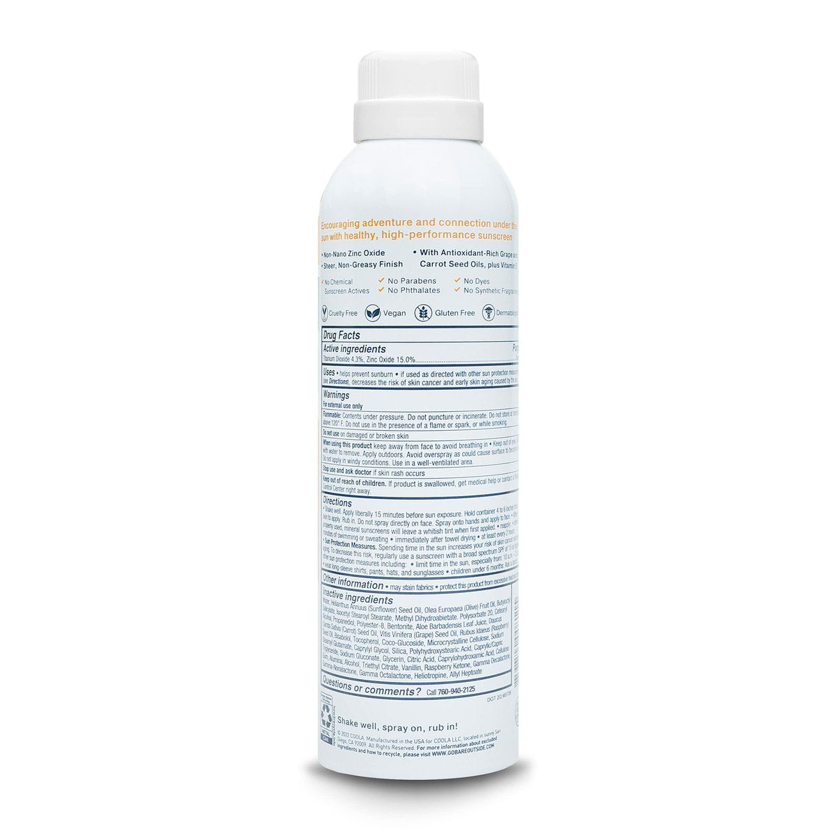 Bare Republic Mineral Sunscreen SPF 50 Sunblock Spray – Sheer, Non-Greasy, Vanilla Coco Scent (6 fl oz) Avelisse
