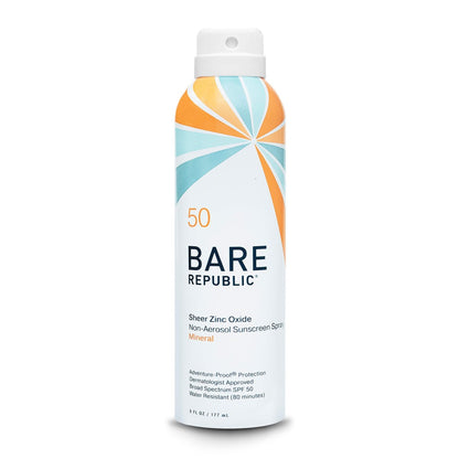 Bare Republic Mineral Sunscreen SPF 50 Sunblock Spray – Sheer, Non-Greasy, Vanilla Coco Scent (6 fl oz) Avelisse