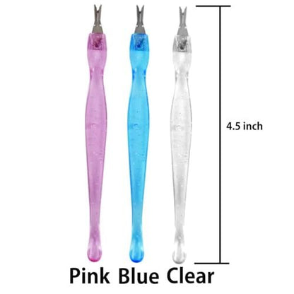 LUXXII 3-Pack Color Practical Cuticle Pushers & Dead Skin Remover - Nail Art Tools for Pedicure & Manicure