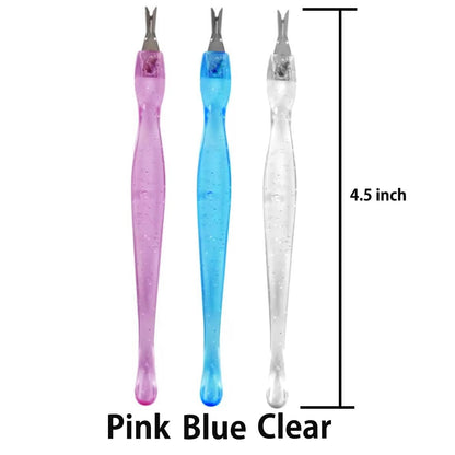 LUXXII 3-Pack Color Practical Cuticle Pushers & Dead Skin Remover - Nail Art Tools for Pedicure & Manicure