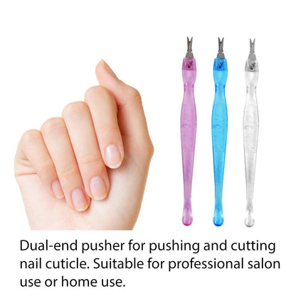 LUXXII 3-Pack Color Practical Cuticle Pushers & Dead Skin Remover - Nail Art Tools for Pedicure & Manicure