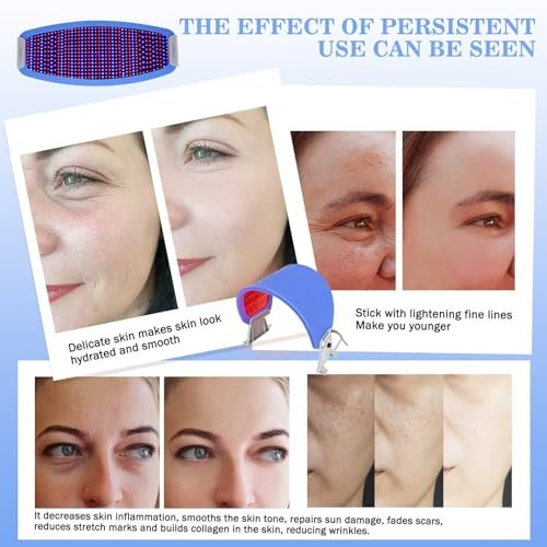 Hydraskincare PDT LED Red Light Therapy Face Mask - Skin Rejuvenation Photon Therapy Machine Avelisse