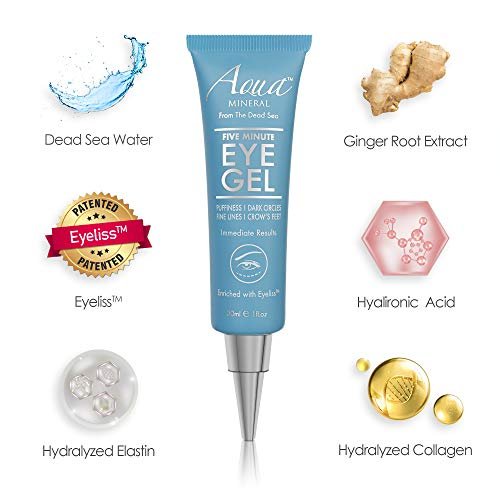 Aqua Mineral Puffy Eye GEL – Instant Results, Naturally Rapid Reduction Eye Gel for Wrinkles, Puffiness and Bags – Hydrating Eye Gel with Green Tea Extract – 1 oz Avelisse
