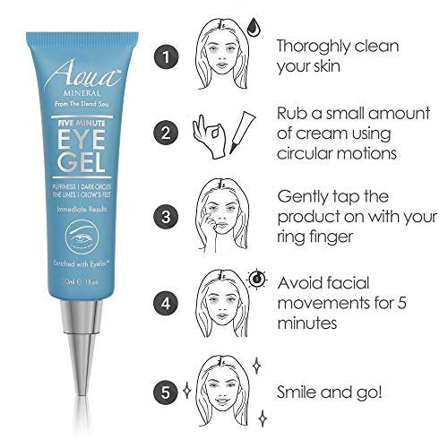 Aqua Mineral Puffy Eye GEL – Instant Results, Naturally Rapid Reduction Eye Gel for Wrinkles, Puffiness and Bags – Hydrating Eye Gel with Green Tea Extract – 1 oz Avelisse