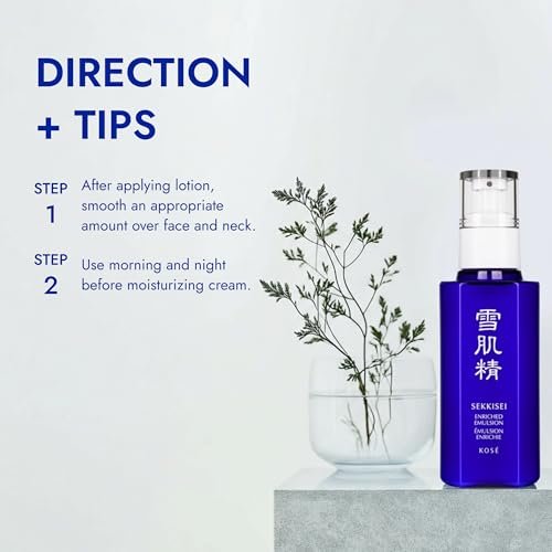 SEKKISEI Enriched Emulsion Hydrating Face Cream Serum - 4.7 oz | Intense Moisturizer for Radiant Skin Avelisse