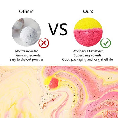 Nagaliving 50 Handmade Bath Bombs Gift Set – Assorted Mint, Rose, Lavender, Lemon, Kiwi – Bulk Bath Bombs for Kids, Women, Men – Fizzing Bath Gifts for Valentine's Day, Christmas & Anniversaries Avelisse