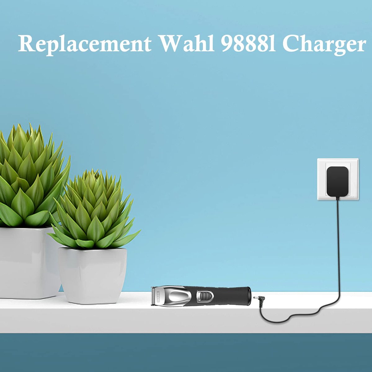 vhbw Wahl Trimmer Charger 4V Power Cord Compatible with Wahl 9818, 9818L, 9888L, 9916D, 9918D, 9685 Groomer Clipper, 9854-600, 9855, 79600-2101, S004mu0400090 Avelisse