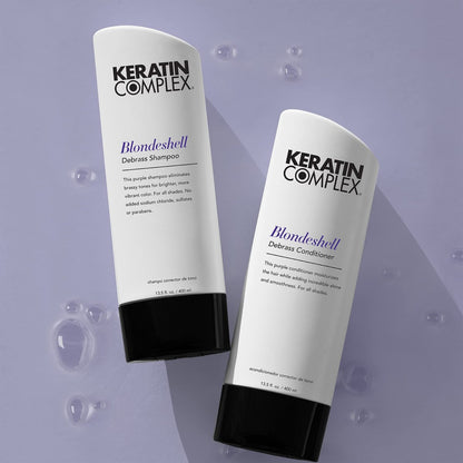 Keratin Complex Blondeshell Debrass Shampoo - Purple Toning Shampoo for Blonde, Silver, and Highlighted Hair - 13.5 oz
