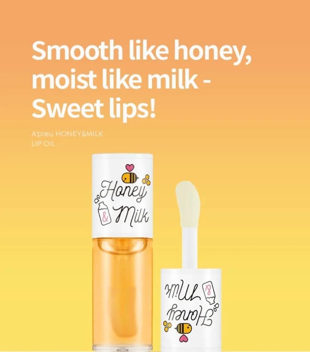 A'PIEU Honey & Milk Lip Oil - Korean Lip Oil for Long-Lasting Moisture, Nourishing Extracts, Smooth Finish, Lightweight - görsel 3