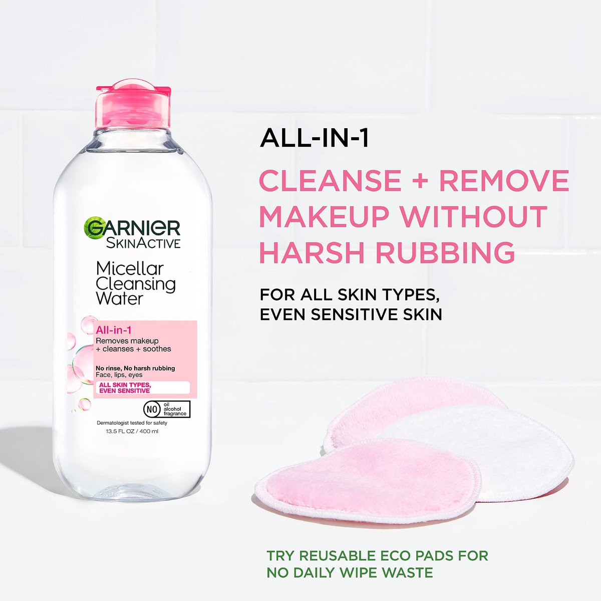 Garnier Micellar Cleansing Water Duo: For All Skin Types & Waterproof Makeup Remover - 13.5 fl oz + 3.4 fl oz - görsel 3