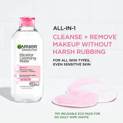 Garnier Micellar Cleansing Water Duo: For All Skin Types & Waterproof Makeup Remover - 13.5 fl oz + 3.4 fl oz