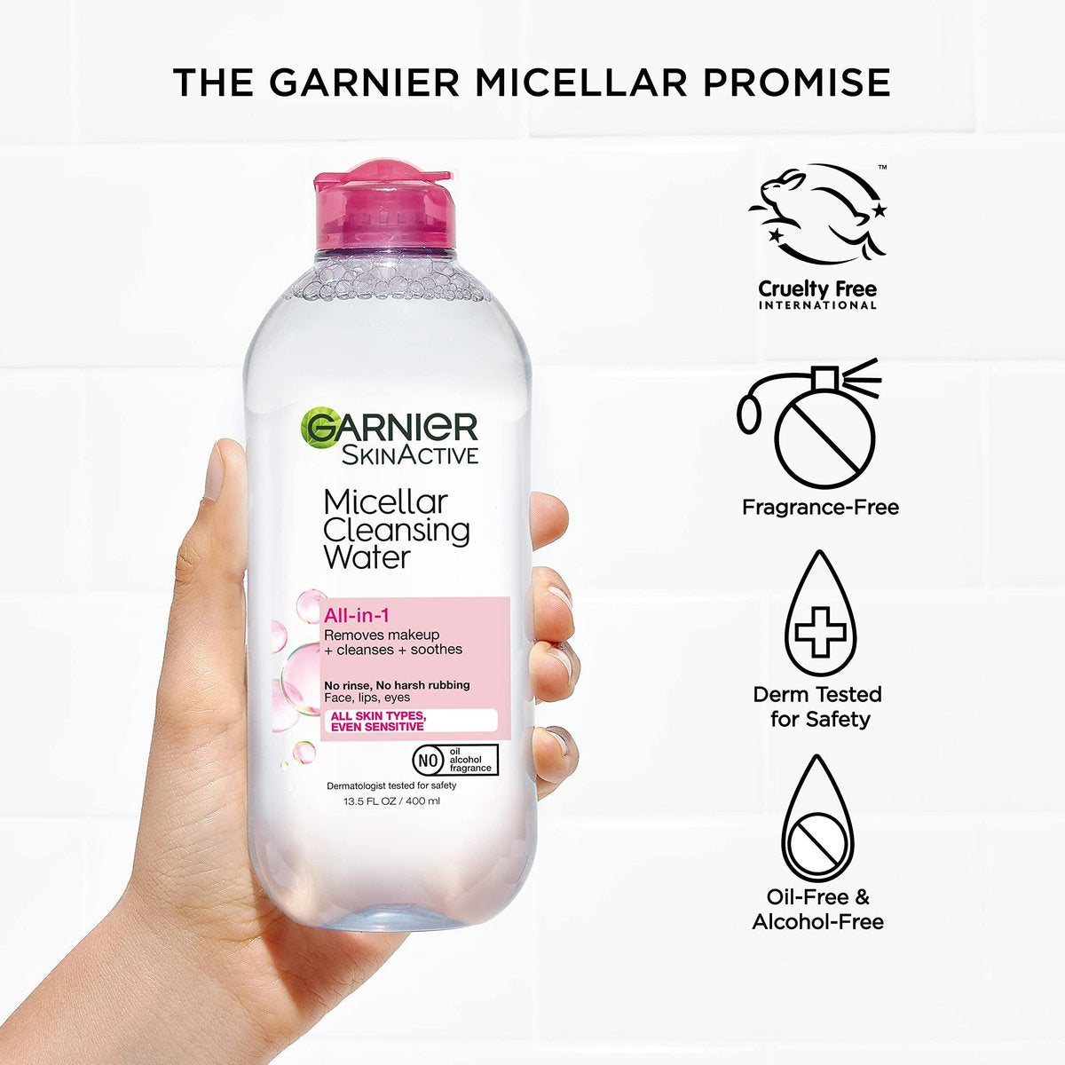 Garnier Micellar Cleansing Water Duo: For All Skin Types & Waterproof Makeup Remover - 13.5 fl oz + 3.4 fl oz - görsel 13