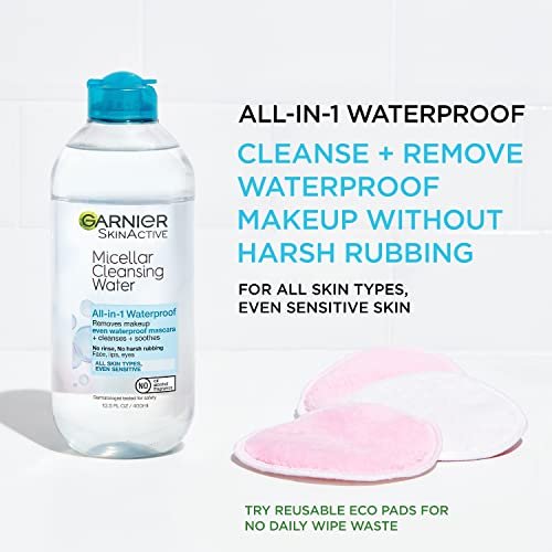 Garnier Micellar Cleansing Water Duo: For All Skin Types & Waterproof Makeup Remover - 13.5 fl oz + 3.4 fl oz - görsel 6