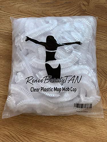 100 Disposable Clear Plastic Shower Caps for Hair Protection – Salon, Food Service, Hospital, Lab, Manufacturing, Tanning - görsel 12