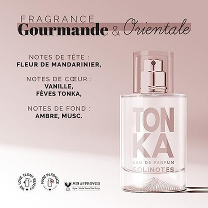 Solinotes Tonka Eau de Parfum – 1.7 Fl Oz / 50 ml – Unisex Fragrance – Delicate Floral & Soothing Scent – Vegan, Cruelty Free, Made in France