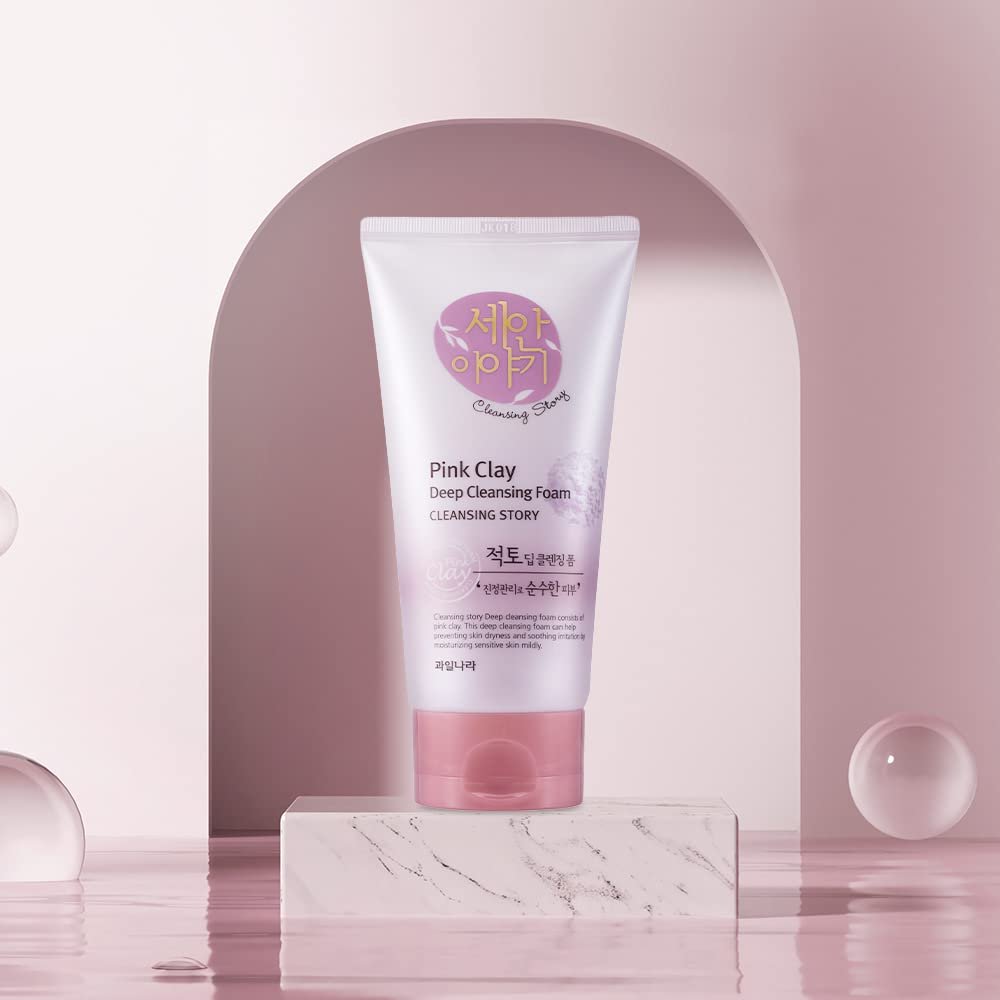 Kwailnara Cleansing Story Natural Facial Deep Foam Cleansing - Pink Clay, 5.19 oz - görsel 5