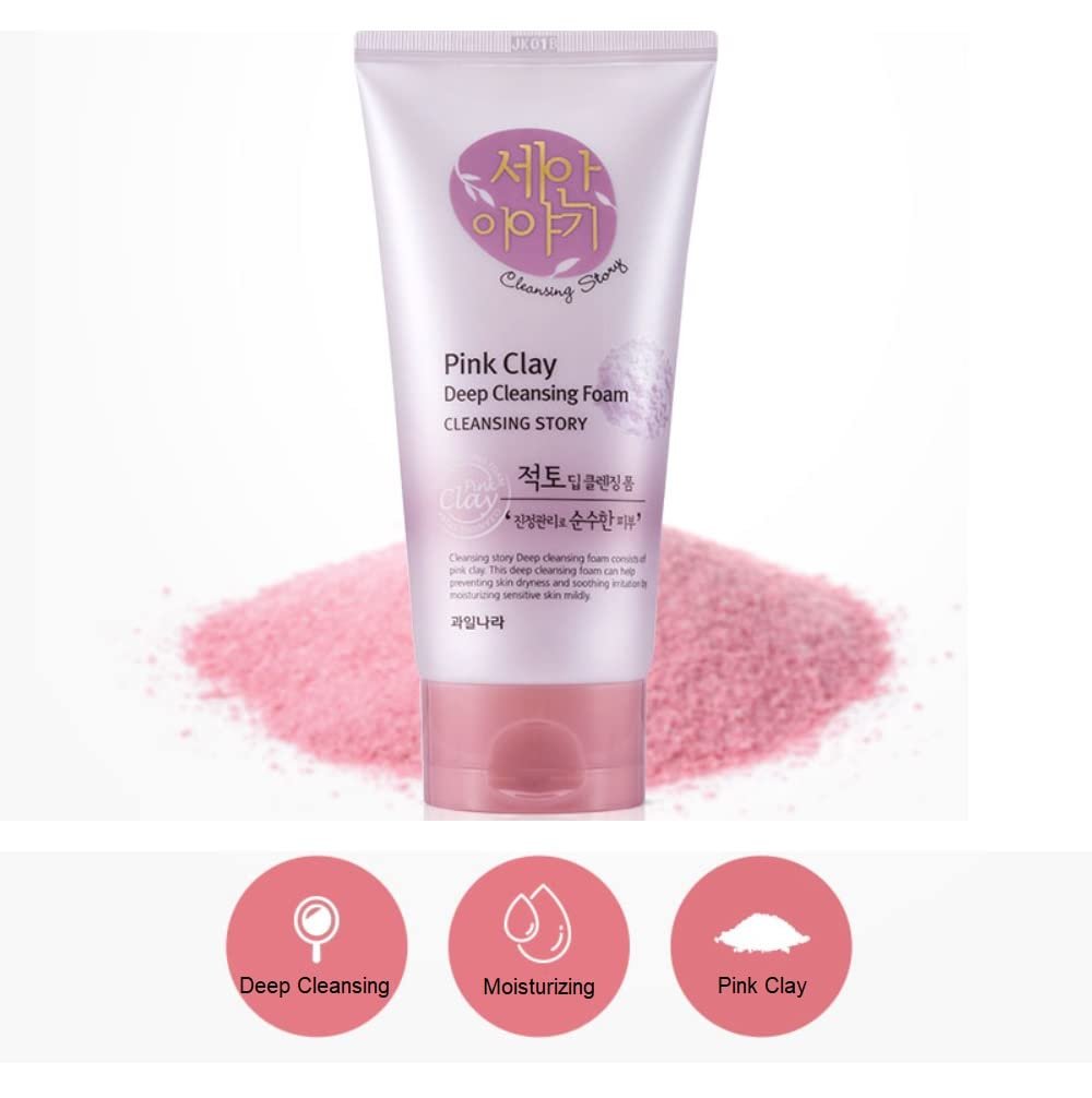Kwailnara Cleansing Story Natural Facial Deep Foam Cleansing - Pink Clay, 5.19 oz - görsel 3