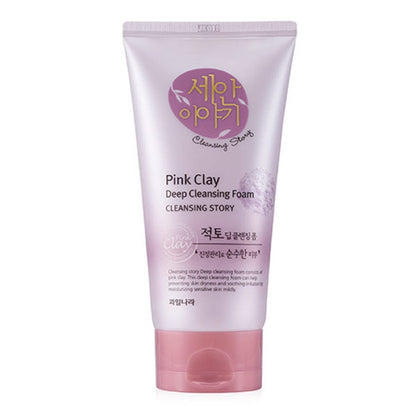 Kwailnara Cleansing Story Natural Facial Deep Foam Cleansing - Pink Clay, 5.19 oz