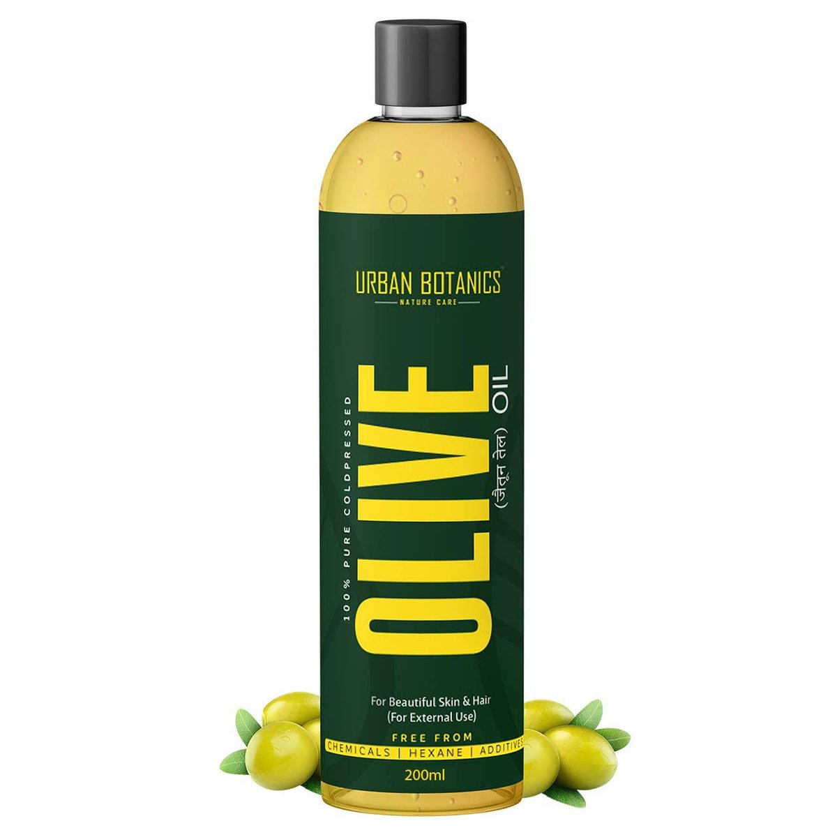 UrbanBotanics Pure Cold Pressed Olive Oil for Hair and Skin, 250ml (8.45 Fl Oz) - görsel 1