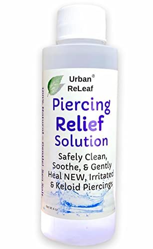 Urban ReLeaf PIERCING RELIEF Solution – 100% Natural Sea Salt, Tea Tree & Rosemary Aftercare Spray (4 oz)