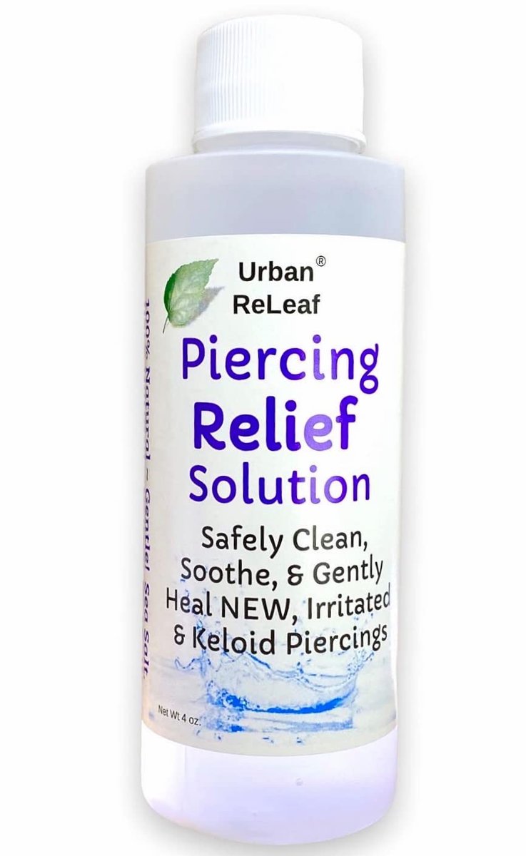 Urban ReLeaf PIERCING RELIEF Solution – 100% Natural Sea Salt, Tea Tree & Rosemary Aftercare Spray (4 oz) - görsel 2