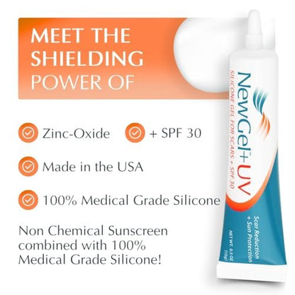 MyNewGel Plus UV Advanced Silicone Scar Gel with SPF30 Mineral Sunscreen - Old & New Scars, 15g (0.5 oz) Avelisse