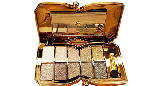 10-Color Glitter Eyeshadow Palette - Highly Pigmented Sparkle Shimmer Eye Shadow Set, Long Lasting Gold Makeup - görsel 2