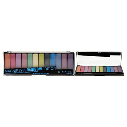 Rimmel London Magnif'Eyes Eyeshadow Palette 011 Rainbow - 12 Blendable Shades, 0.5 oz