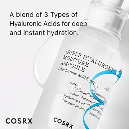 COSRX Hydrium Triple Hyaluronic Moisture Ampoule – Intense Hydrating Serum with Hyaluronic Acid, 40ml