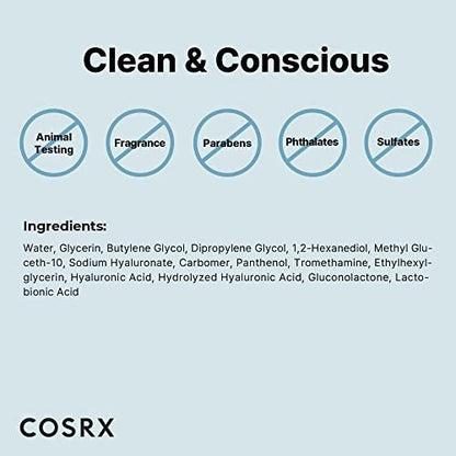 COSRX Hydrium Triple Hyaluronic Moisture Ampoule – Intense Hydrating Serum with Hyaluronic Acid, 40ml