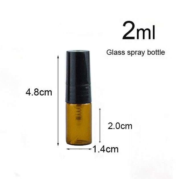 ELFENSTALL 30-Pack 2ml Brown Amber Fine Mist Mini Atomizer Vials | Refillable Glass Spray Bottles for Perfume, Travel & Party Favors - görsel 4