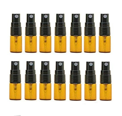 ELFENSTALL 30-Pack 2ml Brown Amber Fine Mist Mini Atomizer Vials | Refillable Glass Spray Bottles for Perfume, Travel & Party Favors