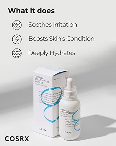 COSRX Centella Aqua Soothing Ampoule - Centella Asiatica Cica Serum for Sensitive Skin, 1.35 Fl Oz Avelisse