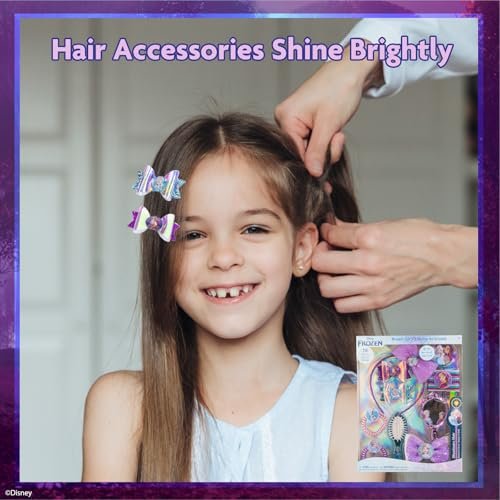 Disney Frozen 2 Hair Accessories Set - Scrunchies, Hair Bows, Clips, Comb, Mirror - Kids Gifts for Parties, Birthdays, Stocking Stuffers by Townley Girl Avelisse
