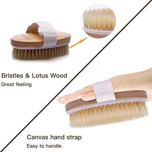 Ithyes Dry Brushing Body Brush – Natural Bristle Exfoliating Brush for Lymphatic Drainage, Cellulite & Circulation - görsel 7