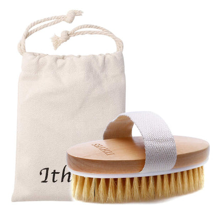 Ithyes Dry Brushing Body Brush – Natural Bristle Exfoliating Brush for Lymphatic Drainage, Cellulite & Circulation