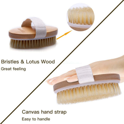 Ithyes Dry Brushing Body Brush – Natural Bristle Exfoliating Brush for Lymphatic Drainage, Cellulite & Circulation