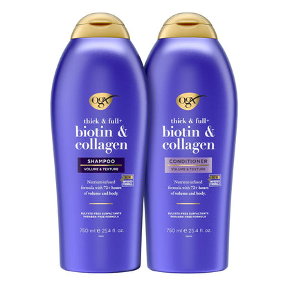 OGX Thick & Full + Biotin and Collagen Shampoo and Conditioner Set, 25.4 Fl Oz (Pack of 2) Avelisse
