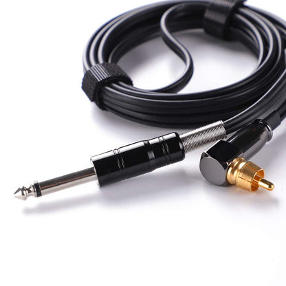 HAWINK Rotary Tattoo Machine Pen Spare Power Cord RCA Connector (Black) - Replacement Cable for Tattoo Machines