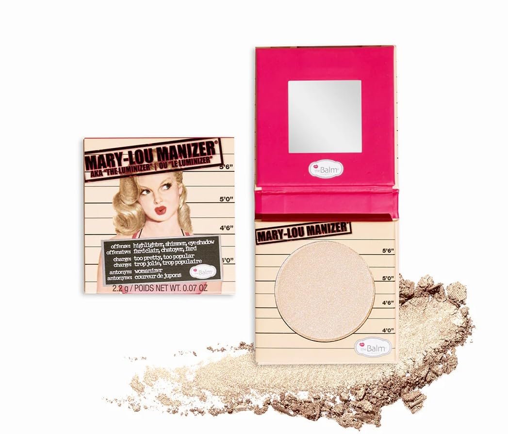 theBalm Mary-Lou Manizer Honey-Hued Luminizer - Travel Size Highlighter, Subtle Glow, 0.1 oz - görsel 1