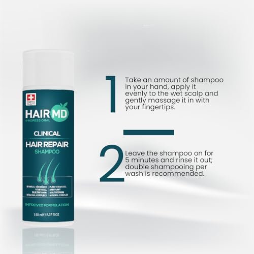 HairMD Transplant Clinical Repair Shampoo - Biotin Shampoo for Hair Growth, Post-Transplant Scalp Care, Reduces Itching and Redness, 250ml Avelisse