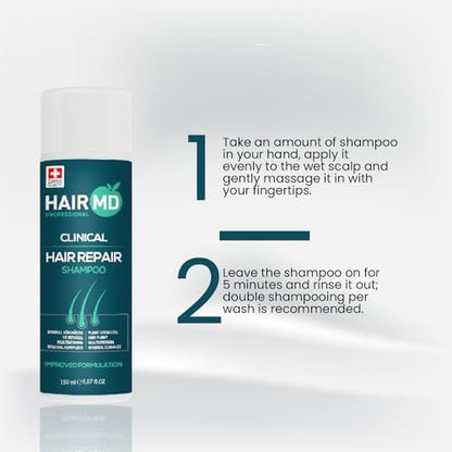HairMD Transplant Clinical Repair Shampoo - Biotin Shampoo for Hair Growth, Post-Transplant Scalp Care, Reduces Itching and Redness, 250ml Avelisse