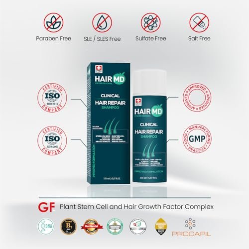 HairMD Transplant Clinical Repair Shampoo - Biotin Shampoo for Hair Growth, Post-Transplant Scalp Care, Reduces Itching and Redness, 250ml Avelisse