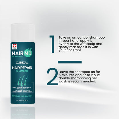 HairMD Transplant Clinical Repair Shampoo - Biotin Shampoo for Hair Growth, Post-Transplant Scalp Care, Reduces Itching and Redness, 250ml Avelisse