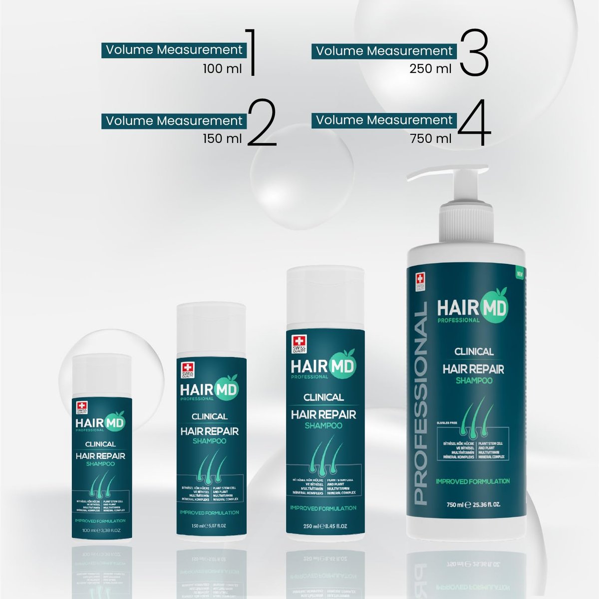 HairMD Transplant Clinical Repair Shampoo - Biotin Shampoo for Hair Growth, Post-Transplant Scalp Care, Reduces Itching and Redness, 250ml Avelisse