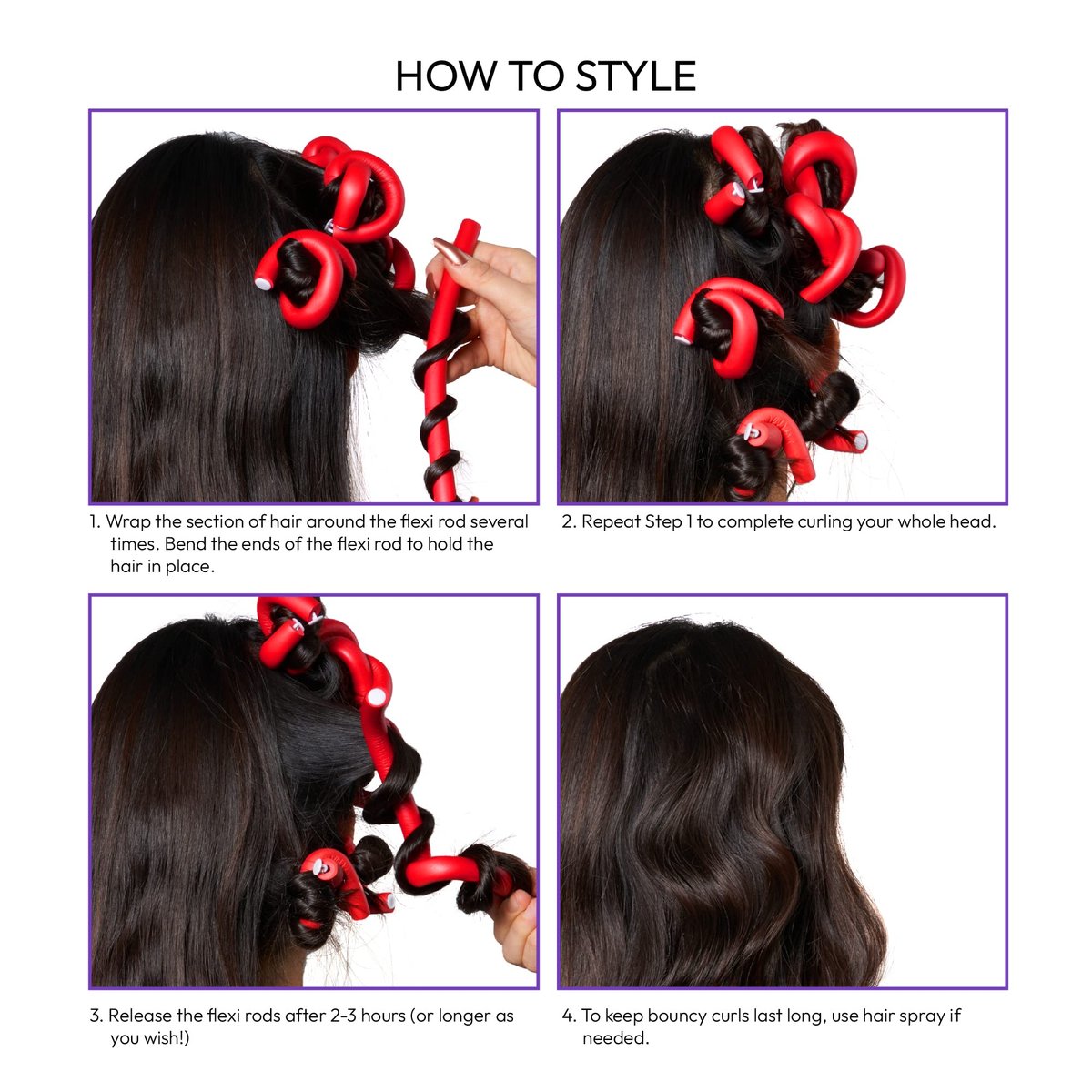Red by Kiss Flexi Rods 7", 5/8" Diameter - Heatless Hair Curlers for Bouncy Curls & Beach Waves, No-Slip Sleep Styler (18 Pack) Avelisse