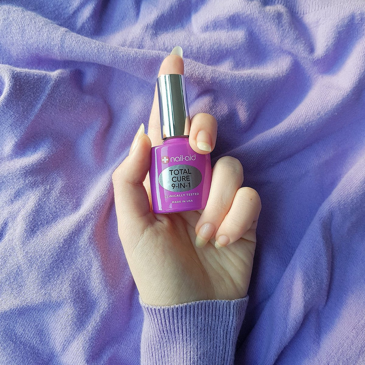Nail-Aid Total Cure 9 in 1 Nail Treatment - Strengthen, Smooth & Brighten Brittle Nails - Clear, 0.55 Fl Oz - görsel 7